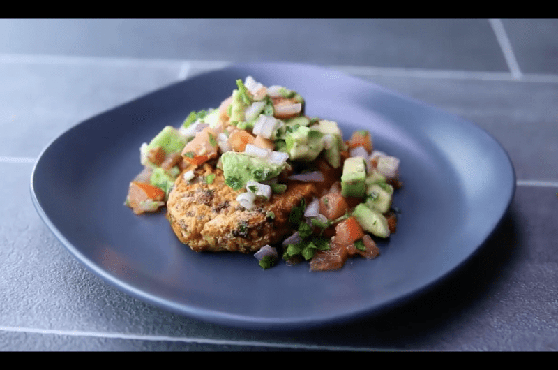 Delicious Panfried Chicken with Avocado Salsa